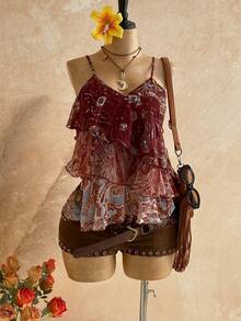 Soleia Women's Ruffled Casual Everyday Camisole Top - Multicolor - View 4