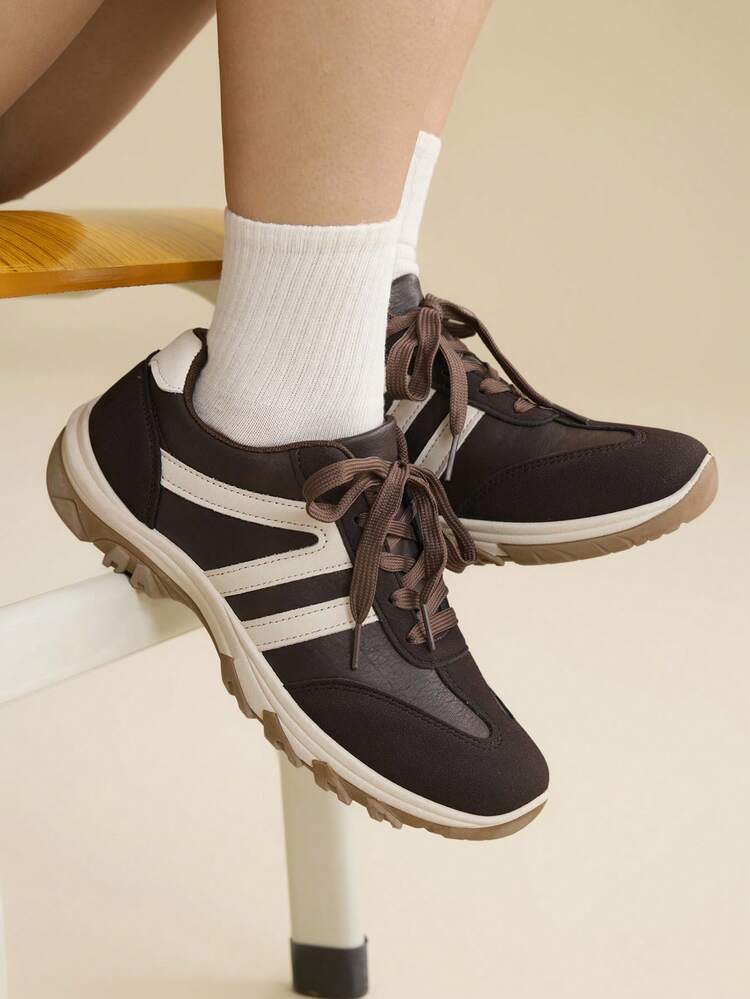CUCCOO EASI Women's Lace-Up Casual Comfortable Sneakers For Daily Wear