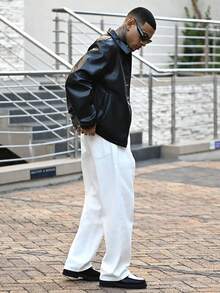 Devon Thys 1pc Infinite Jeans Men's Casual Straight Leg Jeans, High-Quality Brand Comfortable Pants For Outings (Belt And Accessories Not Included) - White - View 5