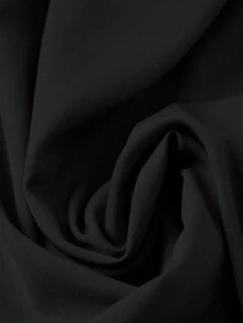 GlowEve CURVE Große Größen einfarbige Bluse mit bestickter Schleife und Passe, Langarm Business-Casual Elegant Regular, einfarbiger Taillenrock Business-Casual Elegant Regular, Frühling/Herbst Regular 2-Teiliges Set - Schwarz - Übersicht 6