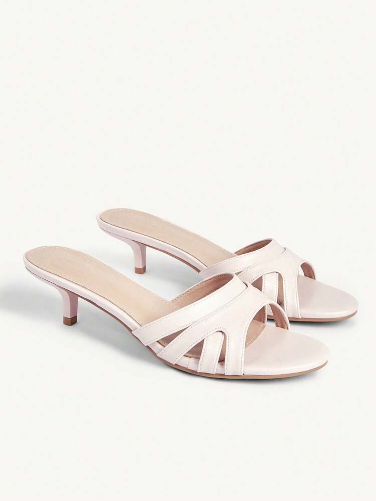 CUCCOO CHICEST Women Shoes Summer And Summer New Round Toe Kitten Heel 4.5cm Romantic Elegance Pink Sheep Pattern PU Women's High Heel Sandals Dating Afternoon Tea Elegant Dress Wedding Shoes Summer Shoes Bride Shoes