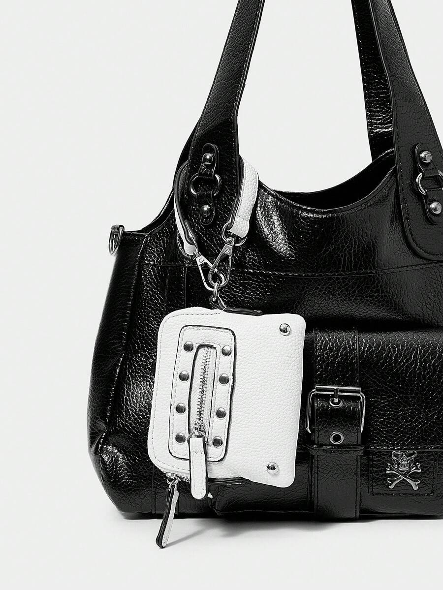 Viva Strut 1 chiếc Túi đeo chéo nữ màu trắng giả da, kiểu dáng thời trang, cá tính, đơn giản, đa năng, phong cách đường phố, dành cho các cô gái ngọt ngào và sành điệu, phong cách Y2K, thích hợp cho hàng ngày, đi mua sắm, hẹn hò. - Màu trắng 1 - Xem 1