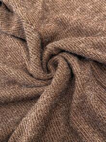 SHEIN Maternity Casual Ribbed Adjustable Waist Shorts - Brown - View 4