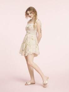 CUCCOO DOLLMOD Ladies Milk Apricot Comfortable Flat Sandals, Sweet Style Bow-Soled Sandals - Apricot - View 6