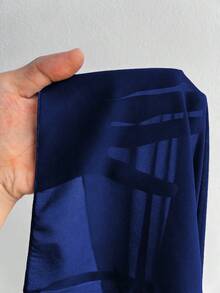 Elenzga Vestido de línea A con cuello en V, mangas con volantes de gasa, para mujer de talla grande. Sencillo, elegante, romántico y con un fluir gracioso. - Azul Marino - Ver 7
