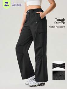 OutZeal Damen Schwarze Sportliche Hose, Wander- und Campinghose mit 4-Wege-Stretch und weitem Bein - Schwarz - Übersicht 1