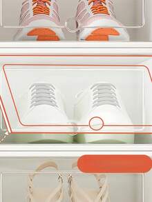 Thick, Transparent Household Shoe Storage Box; Multi-Layer Organizer; Amazing Tool For Organizing And Storing Shoes; Foldable Plastic Shoe Rack With Dust Protection; Shoe Cabinet. - Multicolor - View 1