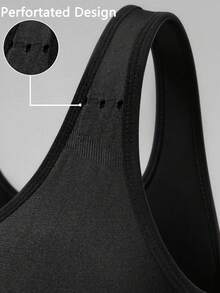 Powerista Sujetador Deportivo De Entrenamiento Sin Costuras Con Soporte Medio Y Realce - Negro - Ver 7