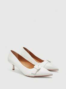 CUCCOO BIZCHIC Tacones altos clásicos para mujer, tacones altos de moda adecuados para la oficina, las compras, las citas y otras ocasiones - Blanco - Ver 7