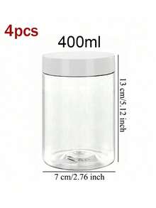 Bộ 4 chai nhựa đựng đồ đường kính 7cm có nắp đậy - Chai đựng sơn, hộp đựng kem dưỡng da & mặt nạ, hũ đựng kem dưỡng mắt & kem dưỡng da mặt, chai mẫu PET miệng rộng trong suốt, hộp đựng mỹ phẩm có thể tái sử dụng. - trắng - Xem 16