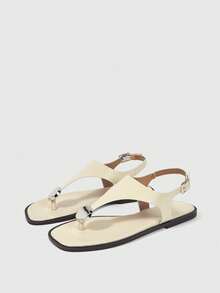 Sleekvia Sandal Jepit Luar Ruangan Wanita Nyaman, Tahan Aus, Serbaguna, Terbuat dari Logam, Cocok untuk Musim Panas - Aprikot - View 2