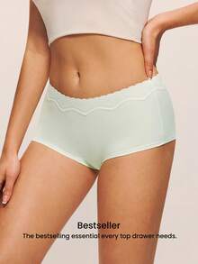 LUVLETTE 3条装柔软纯棉基础款印花中腰平角内裤套装 - 多彩设计 - 彩色 - 查看 8