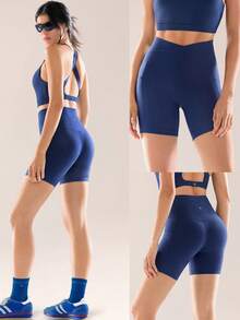 GLOWMODE Quần short chạy bộ FeatherFit™ Country Crossover chống trượt 6 inch, thích hợp cho đạp xe, tập gym và các hoạt động thể thao cường độ cao. - Dark Blue - Xem 8