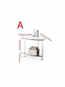 1 Juego de mesa de esquina triangular de acrílico con 2/3/4 niveles para almacenamiento - Blanco - Ver 6