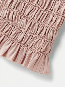 lacRébo Pink Striped Smocked Cami With Peplum Hem Spring Summer French Style Parisian Style Vacation Top Going Out Top - Pink - View 9