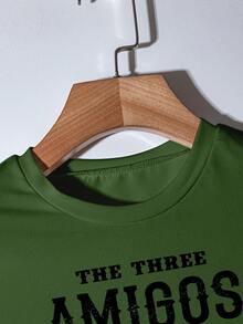 Casual Solid Color Fitted Cropped T-Shirt - Green - View 3