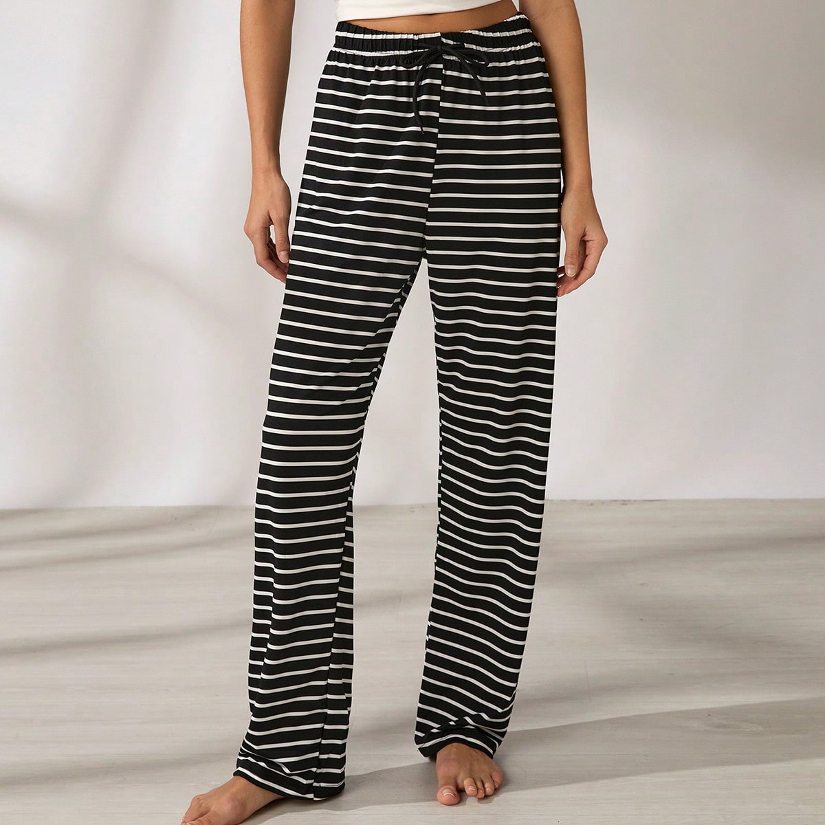 Piezas Pantalones de pijama casuales a rayas para mujer