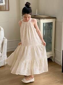 Dazy Kids 少女秋季连衣裙 - 米色 - 查看 1