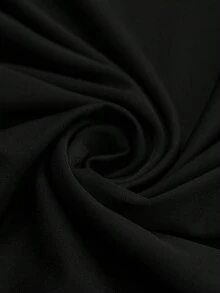 EMERY ROSE 大码女式V领短袖A字宽松休闲连衣裙，舒适时尚，适合度假、日常穿着、职场等场合，优雅百搭，长款设计 - 黑色 - 查看 3