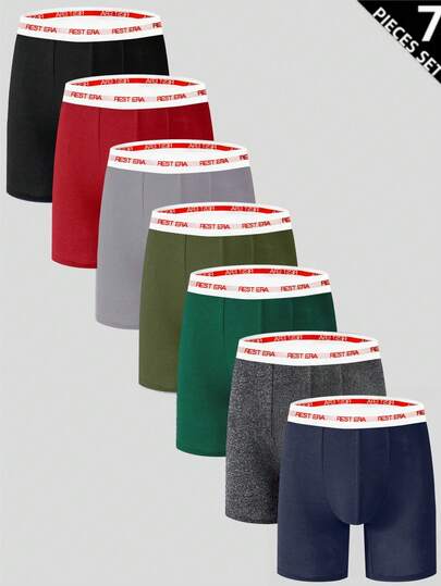 7条装男士字母印花平角内裤