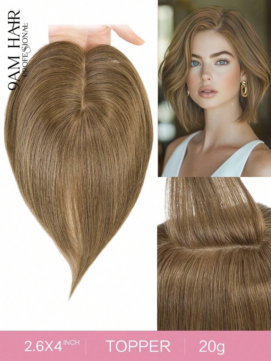 Tóc giả che đỉnh đầu cho nữ, tóc thật dài 6 inch, kiểu tóc thẳng.