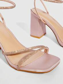 CUCCOO SZL 女士时尚高跟凉鞋 - 粉杏 - 查看 2