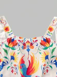 Sparklyn Tween Girl' Elegant Floral Print Sleeveless Dress - Multicolor - View 4