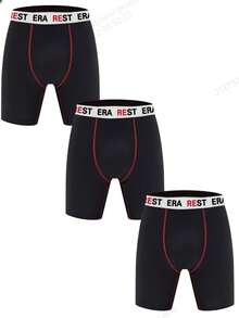 SHEIN 3条装 男士字母印花休闲日常平角内裤 - 彩色 - 查看 7