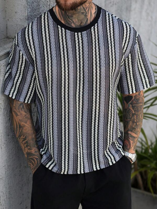 VENTUSAIL Men's Casual Knit-Textured T-Shirt