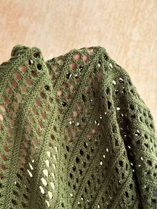 Soleia Bộ áo liền quần dệt kim hở lưng cổ yếm khoét lỗ dành cho nữ, thích hợp đi biển/nghỉ mát. - Màu xanh lá cây đậm - Xem 7