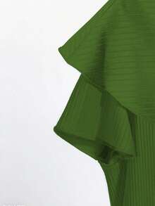 GlowEve 女式纯色蝴蝶结装饰短袖纽扣设计休闲T恤 - 綠色 - 查看 6