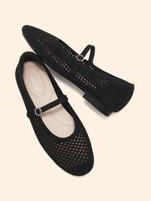 Ressula Zapatos planos casuales cómodos y de moda para mujer - Negro - Ver 1