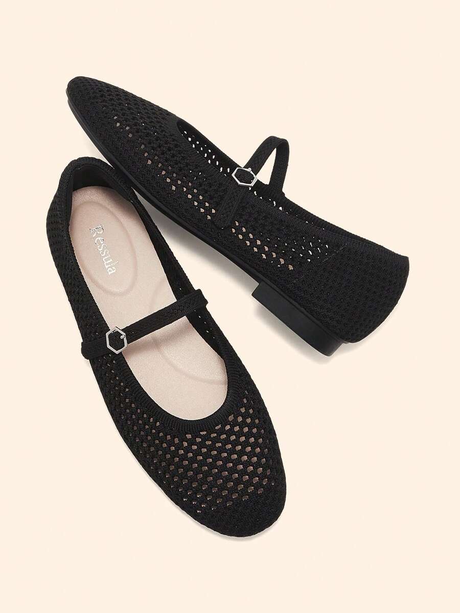Ressula Zapatos planos casuales cómodos y de moda para mujer - Negro - Ver 1