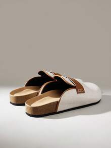Solecia Women's Hemp Leather Mules, Cork Bottom Casual Wear Sandals - Apricot - View 6