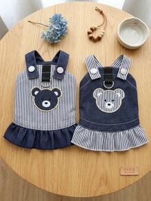 PETSIN Dog Clothing, Cat Clothing, Animal Skirts, Pet Spring/Summer New Collection, Puppy Dress, Princess Versatile Dress, Printed Stripes, Small Animal Clothing, Cool Sunscreen - Multicolor - View 1