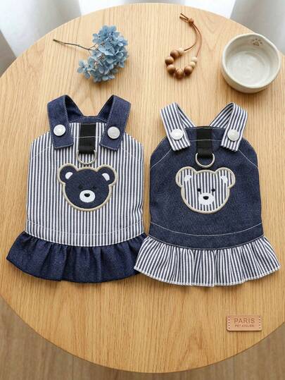 PETSIN Dog Clothing, Cat Clothing, Animal Skirts, Pet Spring/Summer New Collection, Puppy Dress, Princess Versatile Dress, Printed Stripes, Small Animal Clothing, Cool Sunscreen