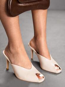 CUCCOO SZL Women's Fashionable Elegant Heeled Sandals For Party And Commute For Christmas Spring Shoes - Apricot - View 5