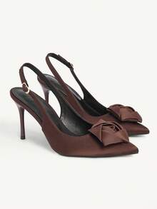 CUCCOO CHICEST Giày cao gót mũi nhọn có khóa cài dành cho nữ, kiểu dáng thời trang, đa năng cho mang hàng ngày. - Cà phê nâu - Xem 3