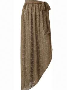 Swim Oasis Bộ đồ bơi nữ cao cấp kiểu dáng tối giản thanh lịch, chất liệu vải dệt họa tiết khoét rỗng, phối màu tương phản, đính hạt cườm, thuộc dòng 26SS, thích hợp cho các bữa tiệc bãi biển hoặc nghỉ dưỡng. - màu nâu - Xem 3