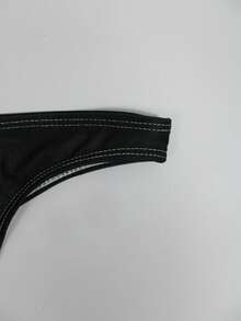 Manfinity Swimmode 男士渐变色金属扣装饰三角泳裤，沙滩度假风男士性感泳装，黑白泳装，男士渐变泳装 - 灰色 - 查看 4