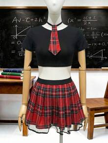 3pcs Sexy Student Role Play Costume Set For Women - Multicolor - View 6