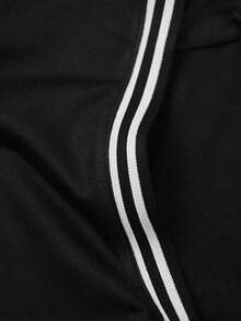 SHEIN 男士V领抽绳连帽背心 - 黑色 - 查看 8