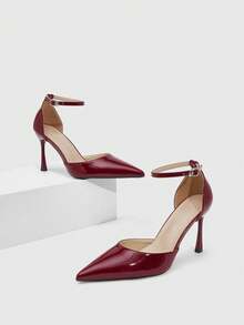 CUCCOO SZL Women's High-Heeled Single Shoe Water Table - Burgundy - View 3