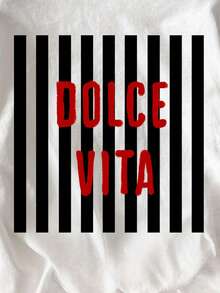 EMERY ROSE Camiseta casual de cuello redondo de manga corta con estampado de rayas, para el verano - Blanco - Ver 5