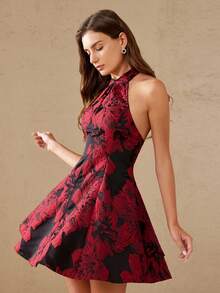 Aveloria Rosie New Stylish Design Casual French Retro Jacquard Sleeveless Midi Dress - Multicolor - View 7