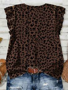 Women's New Arrival Spring/Summer Leopard Print Pattern Casual Versatile Short Sleeve Shirt - Multicolor - View 2