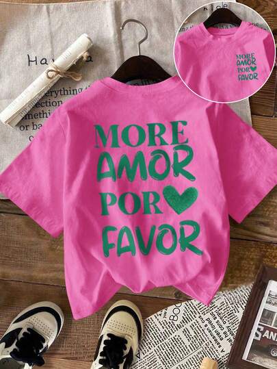 DrmWander Women's T-Shirt, Casual Street Style Graphic Short Sleeve T-Shirt, Cute Summer Top