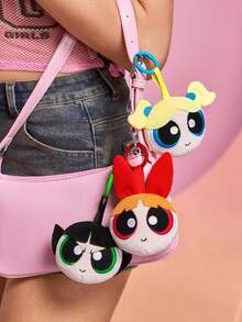 THE POWERPUFF GIRLS X SHEIN 1pc Cute Plush Policewoman Keychain With A Big Head. Stylish Keychain With An Adorable Design, Perfect For Hanging On Your Bag Or Keys. - Multicolor - View 2