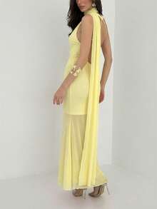 Aloruh Đầm ôm dáng thanh lịch hở lưng cổ yếm dành cho nữ, thích hợp cho mùa hè. - Nhiều màu - Xem 7