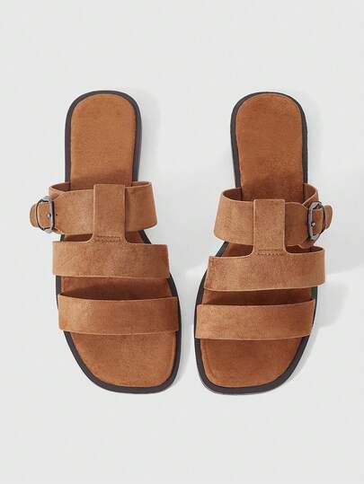 Sleekvia Ladies Comfortable Flat Wear-Resistant Versatile  Metal Outdoor Flip-Flops Slippers